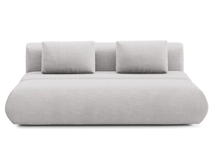 Kanapa z regulowanym oparciem, funkcją spania i pojemnikiem Figo Szara