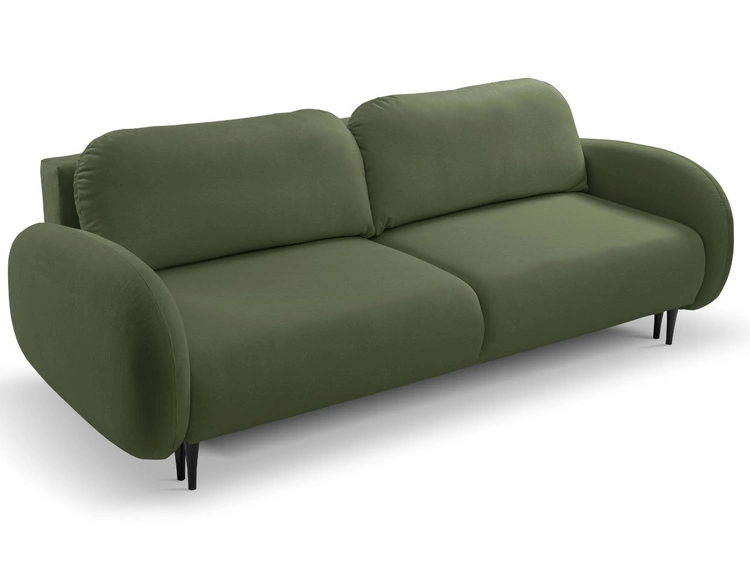 Kanapa z funkcją spania i pojemnikiem na pościel Alta Zielona