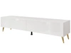 Szafka RTV z drzwiczkami na złotych nóżkach 175 cm Sorelle Biały połysk