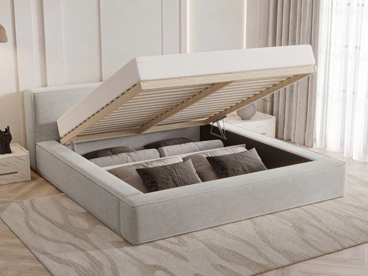 Łóżko tapicerowane z pojemnikiem i stelażem 180x200 Mali Zielone