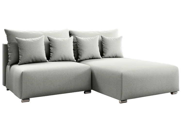 Narożnik L Prawy z funkcją spania i pojemnikiem Ronni Jasny szary