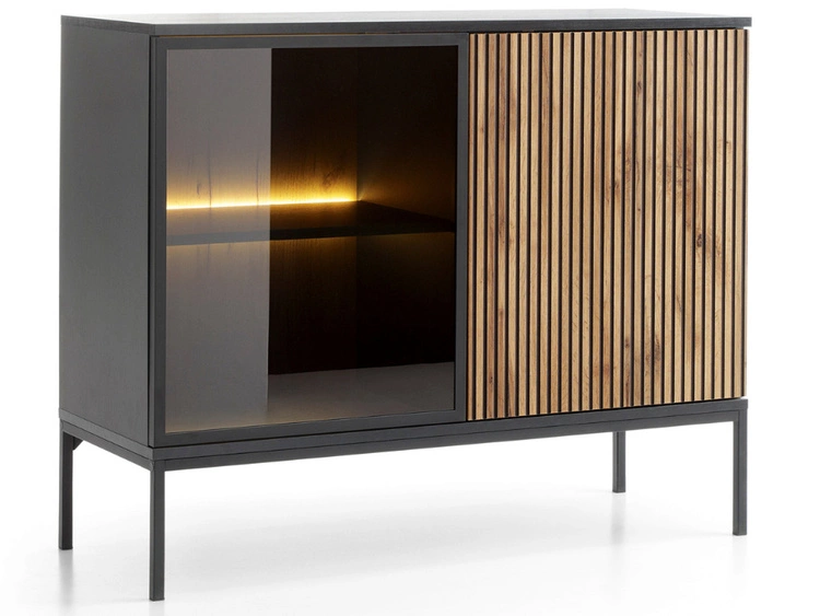 Komoda z drzwiami i oświetleniem LED Deo Dąb Wotan