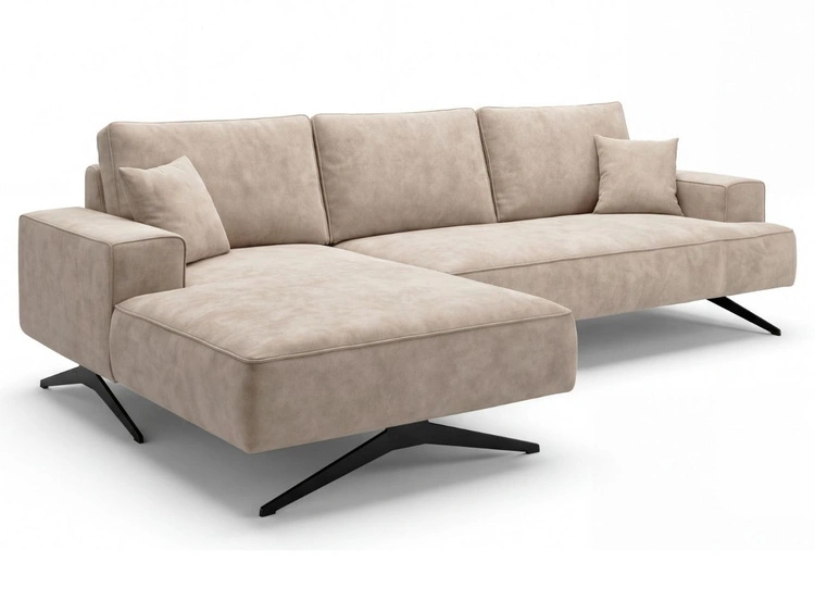 Narożnik L Lewy na metalowych nóżkach Leto beżowy