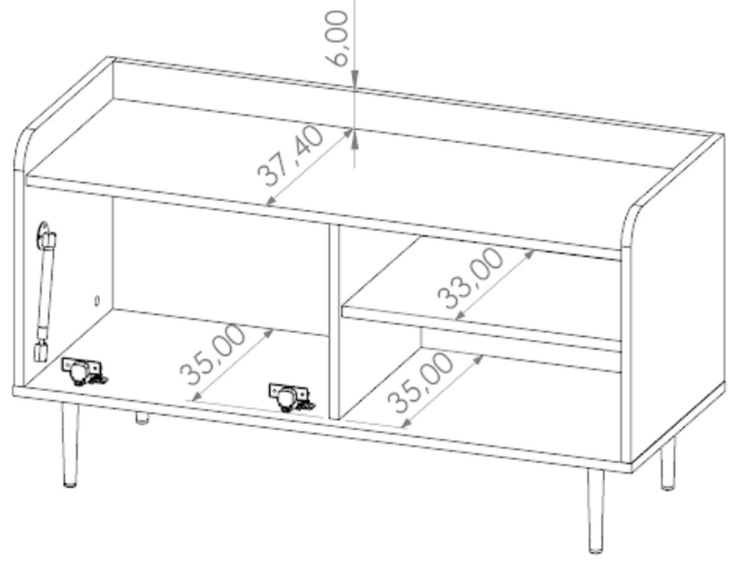 Szafka pod telewizor z drzwiczkami 100 cm Vasa Brązowa
