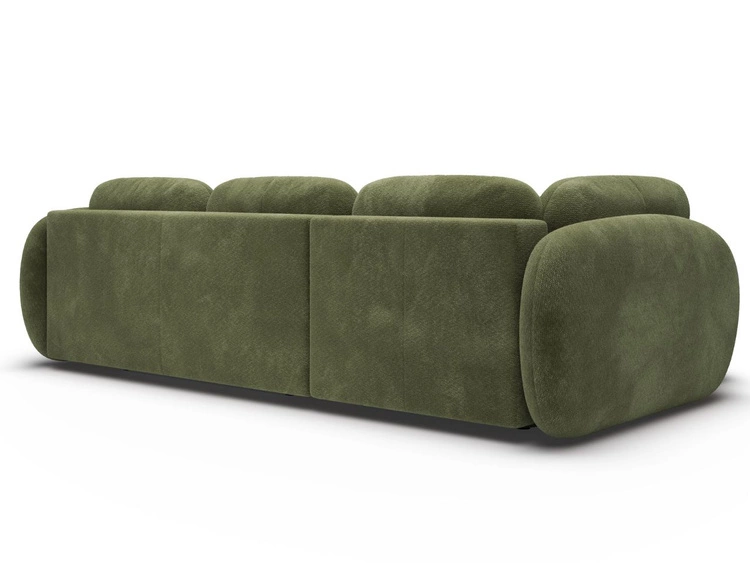 Narożnik z funkcją spania i pojemnikiem Prawy Carino Zielony