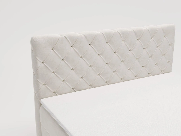 Łóżko kontynentalne z pojemnikiem na pościel 160x200 Lunaris Kremowe