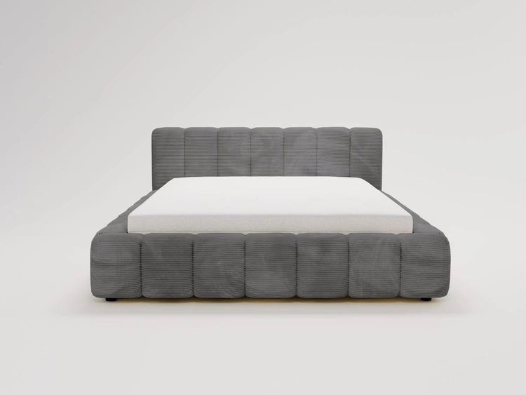 Łóżko tapicerowane z pojemnikiem na pościel 160x200 Ibiza Grafitowe