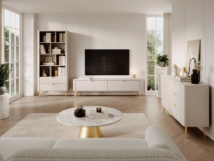 Szafka pod telewizor z drzwiczkami 200 cm Latina Beżowa