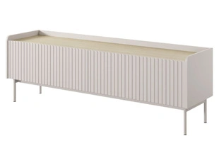 Szafka pod telewizor z drzwiczkami 153 cm Abios Beżowa, Dąb Scandi