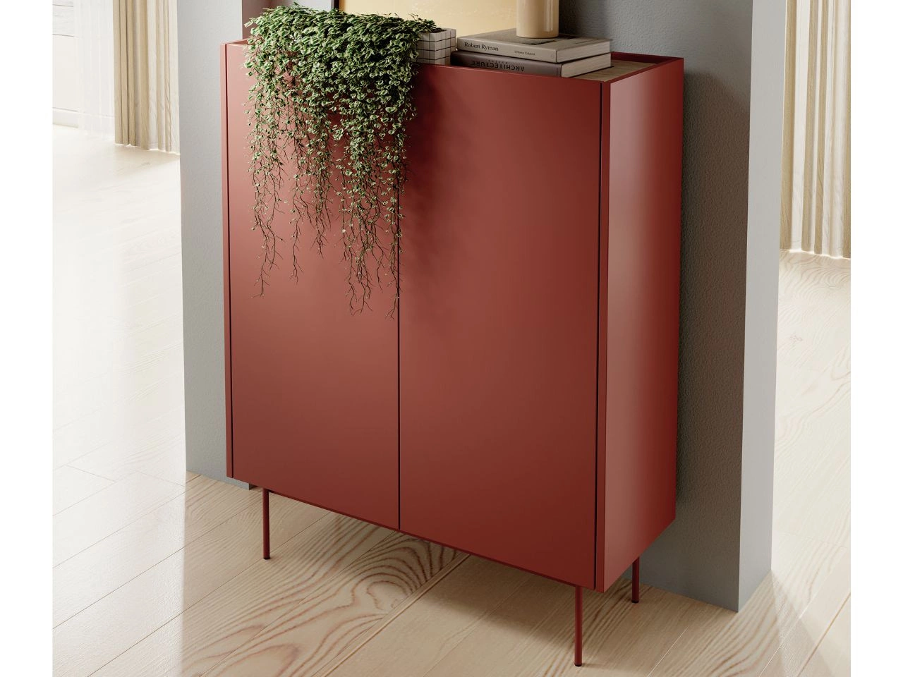 Komoda z drzwiami Casino Czerwona