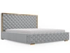 Łóżko tapicerowane z pojemnikiem i stelażem 200x200 Wave Szary