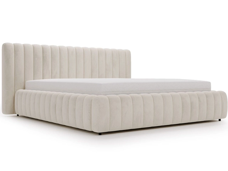 Łóżko tapicerowane z pojemnikiem i stelażem 120x200 Bliss Beżowe