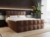 Łóżko kontynentalne z pojemnikiem na pościel 140x200 Alicante Brązowe