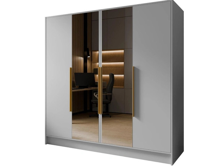 200 cm \ Biały \ Złoty