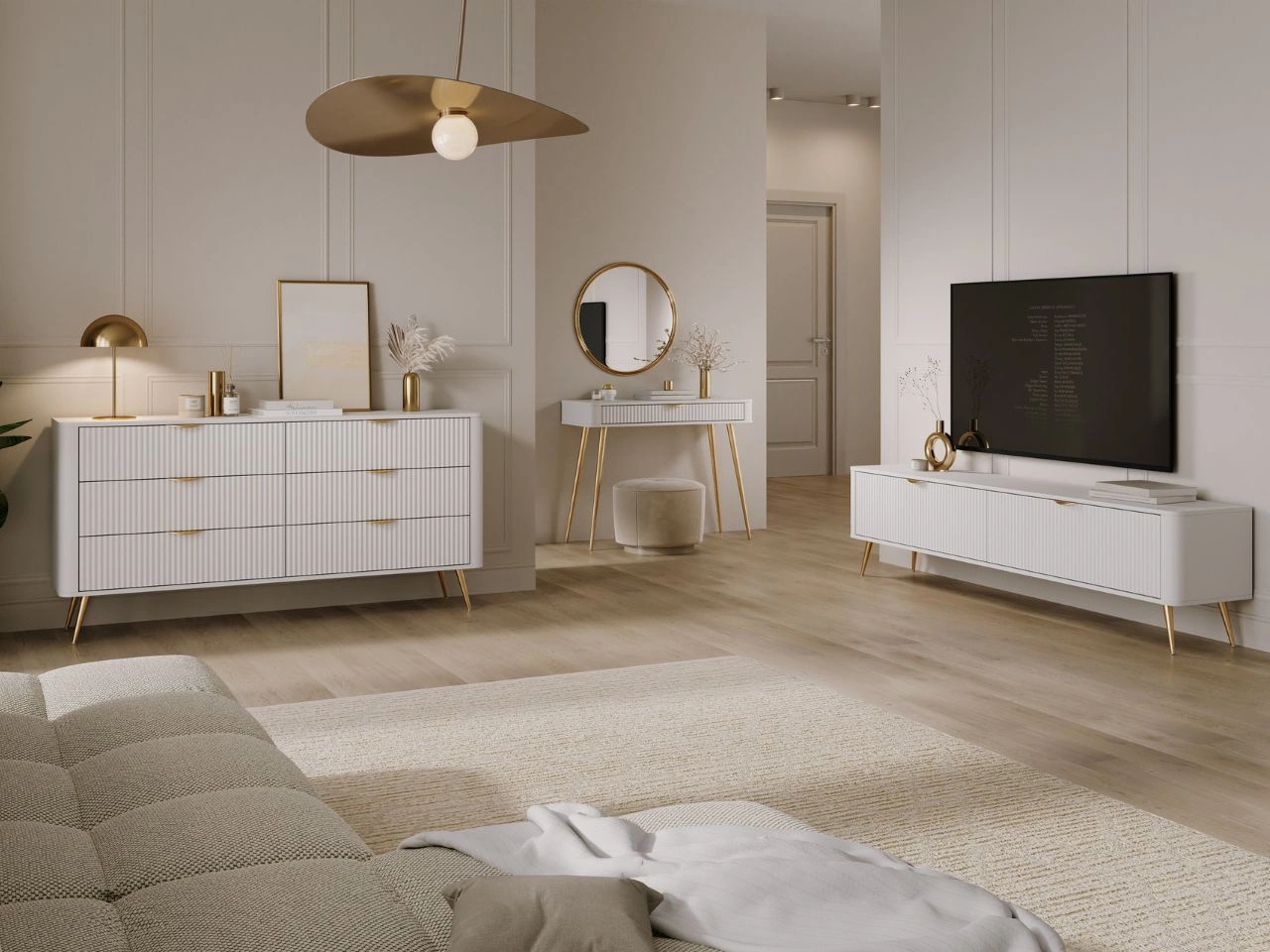 Zestaw mebli do salonu Latina Biały