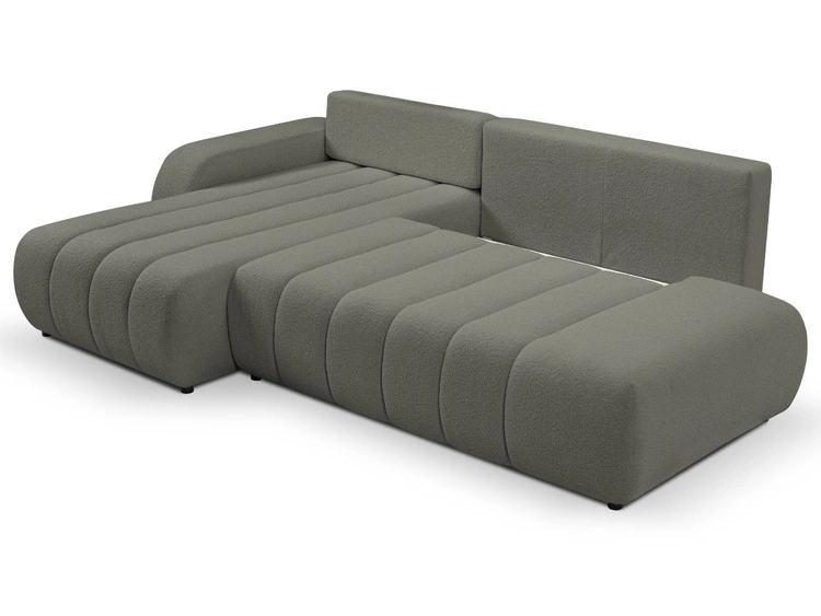 Narożnik z pojemnikiem i funkcją spania Lewy Adoro Szary