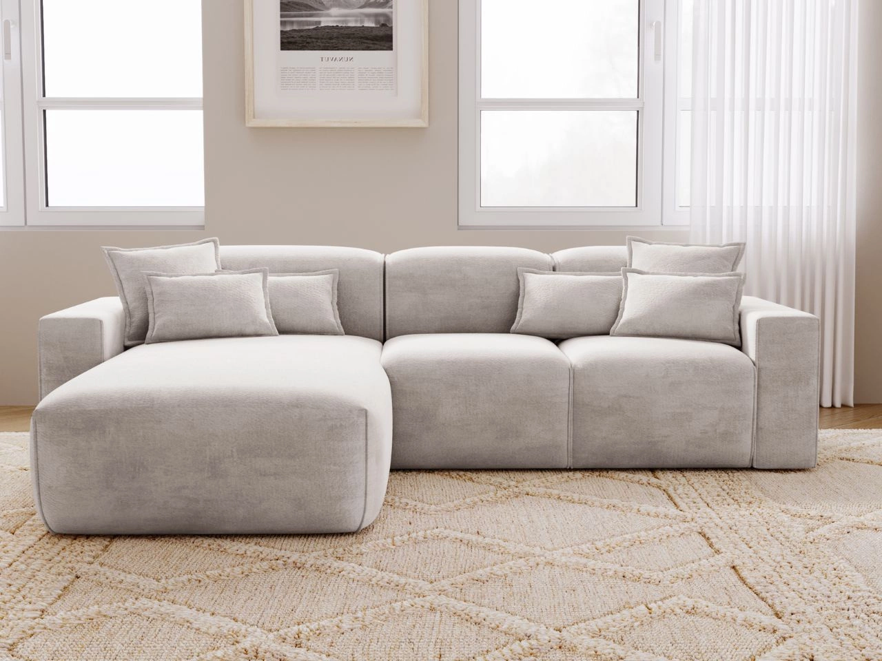 Narożnik Leni jasny szary