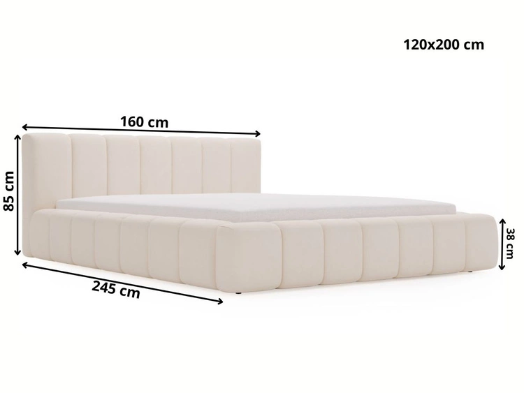 Łóżko tapicerowane z pojemnikiem i stelażem 120x200 Split Brązowy