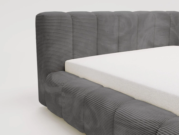 Łóżko tapicerowane z pojemnikiem na pościel 160x200 Ibiza Grafitowe