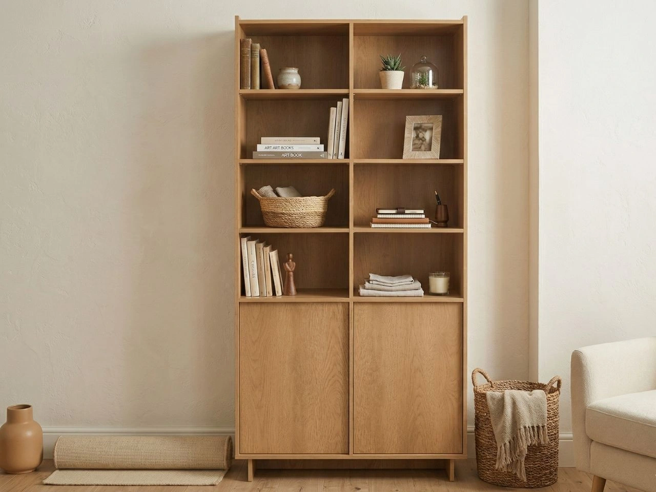 Regał z drzwiczkami Azumi Dąb Karmel