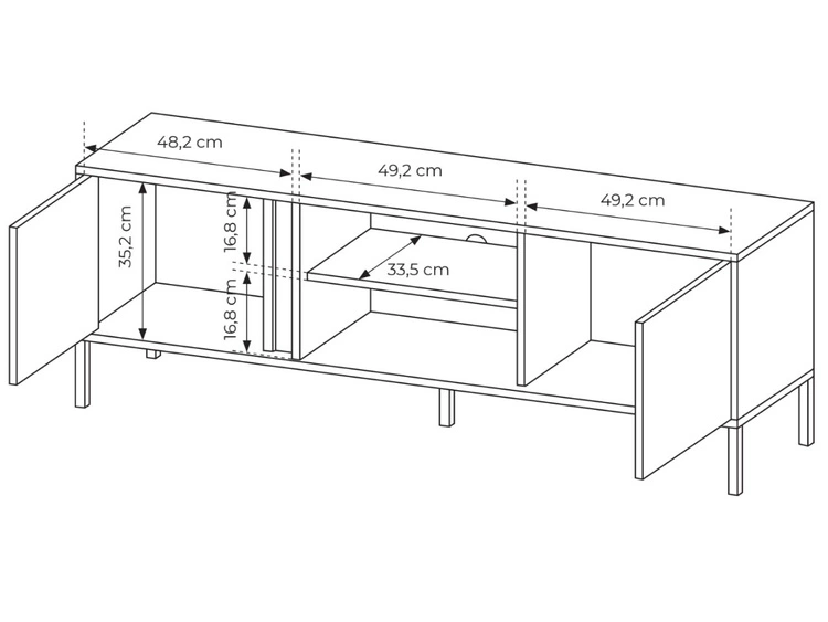 Szafka pod telewizor z drzwiczkami 153 cm Dego Beżowa
