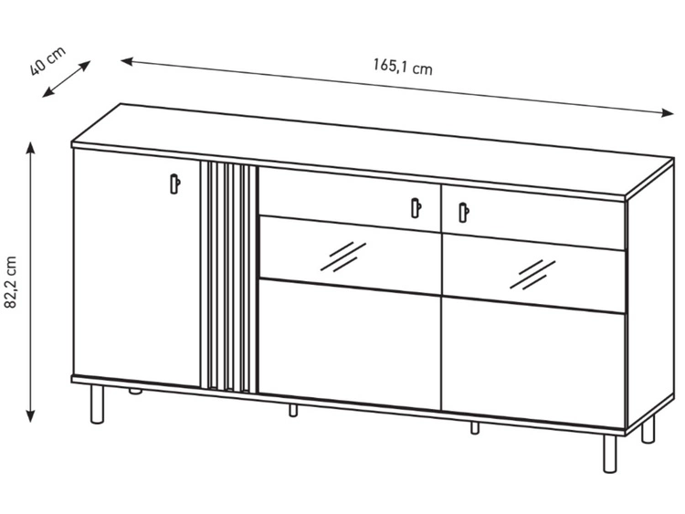Zestaw mebli do salonu Malone Dąb Artisan, Antracyt