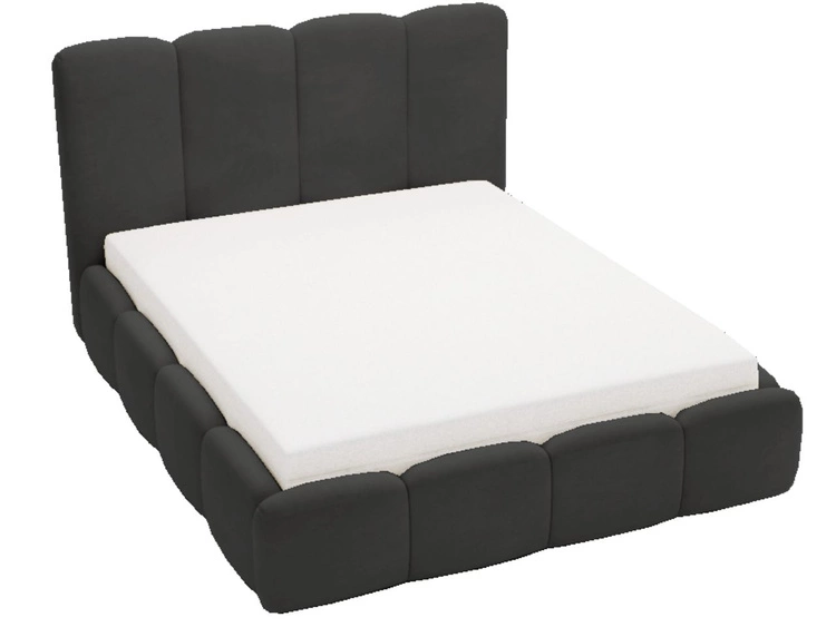 Łóżko tapicerowane z pojemnikiem i stelażem 140x200 Galli Czarne