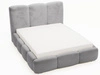 Łóżko tapicerowane z pojemnikiem i stelażem 160x200 cm Bubble Szare