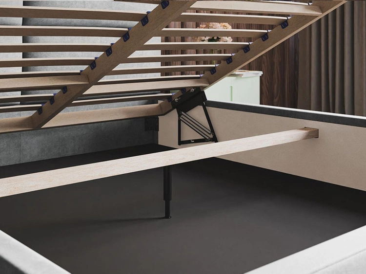 Łóżko tapicerowane z pojemnikiem i stelażem 120x200 Marad szare