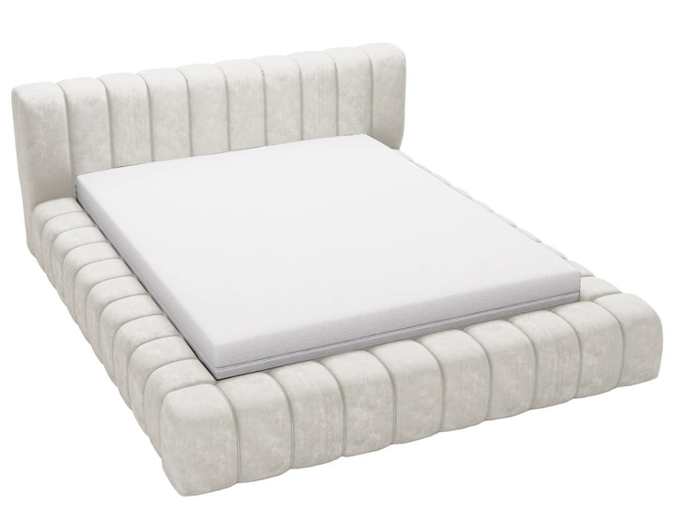 Łóżko tapicerowane z pojemnikiem na pościel i stelażem 120x200 Italia Kremowe