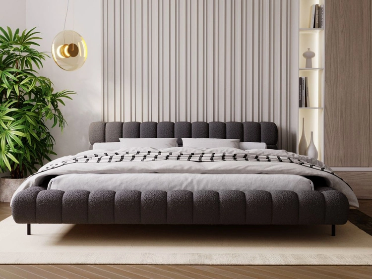 Łóżko tapicerowane ze stelażem 120x200 Imagine Czarne