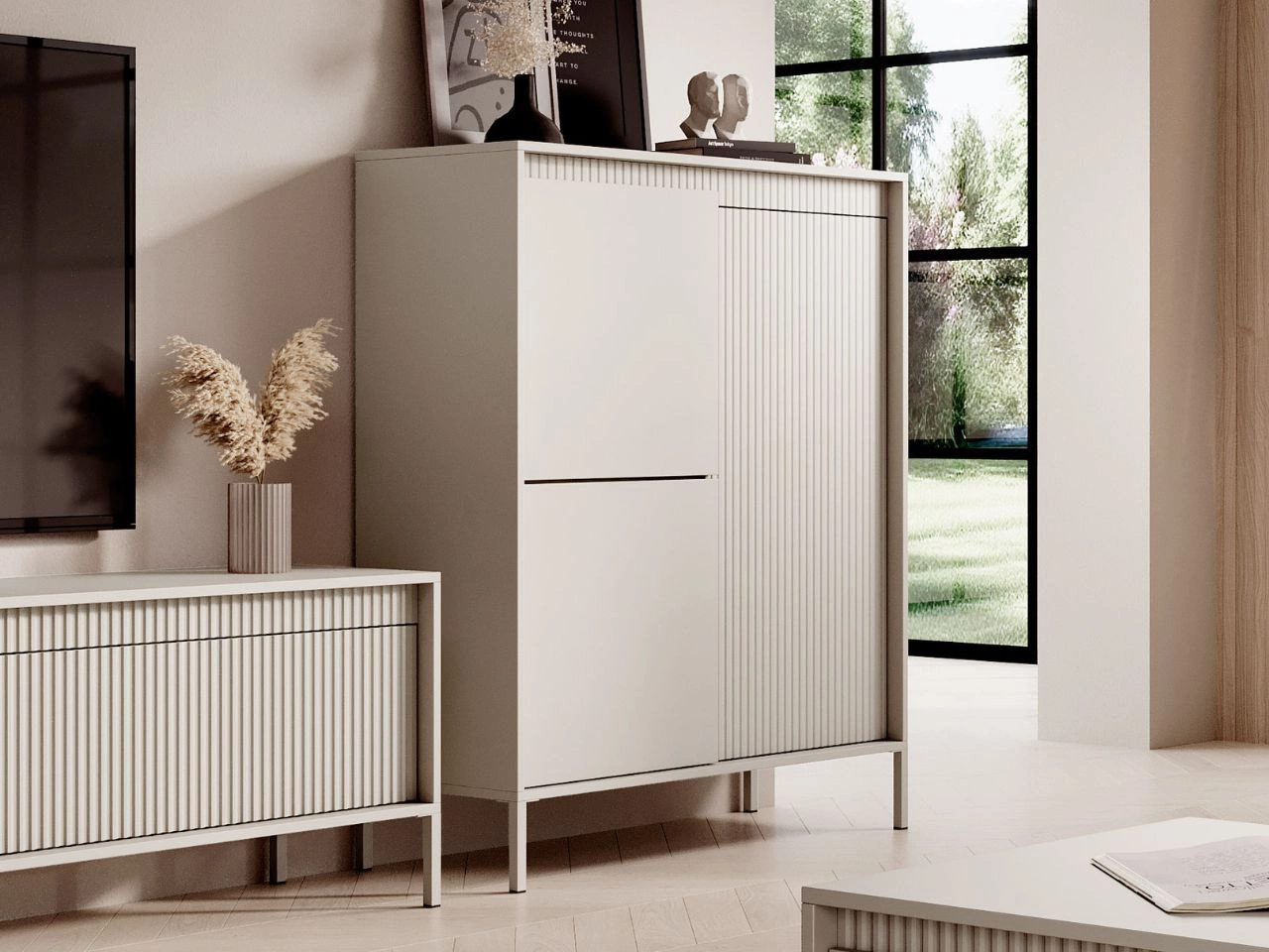 Komoda z drzwiami Sorano Beżowa