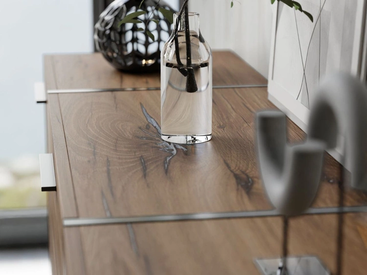 Dwudrzwiowa komoda 158 cm z trzema szufladami Lunelie dąb Flagstaff