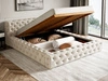 Łóżko tapicerowane z pojemnikiem i stelażem 120x200 cm Palini Beżowe