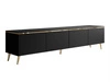 Szafka RTV czterodrzwiowa w stylu glamour z oświetleniem LED Celle czarny mat
