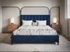 Łóżko tapicerowane ze stelażem 160x200 Snazi Ciemny niebieski