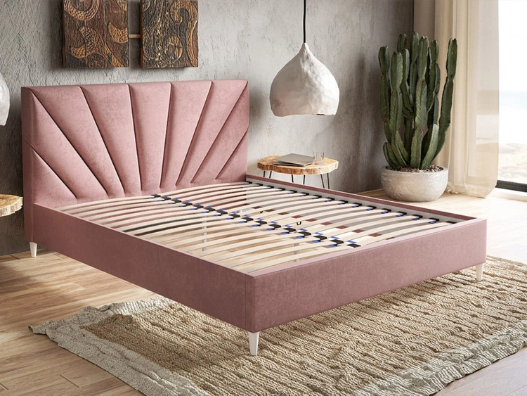 Łóżko tapicerowane ze stelażem 120x200 Fuzi szare