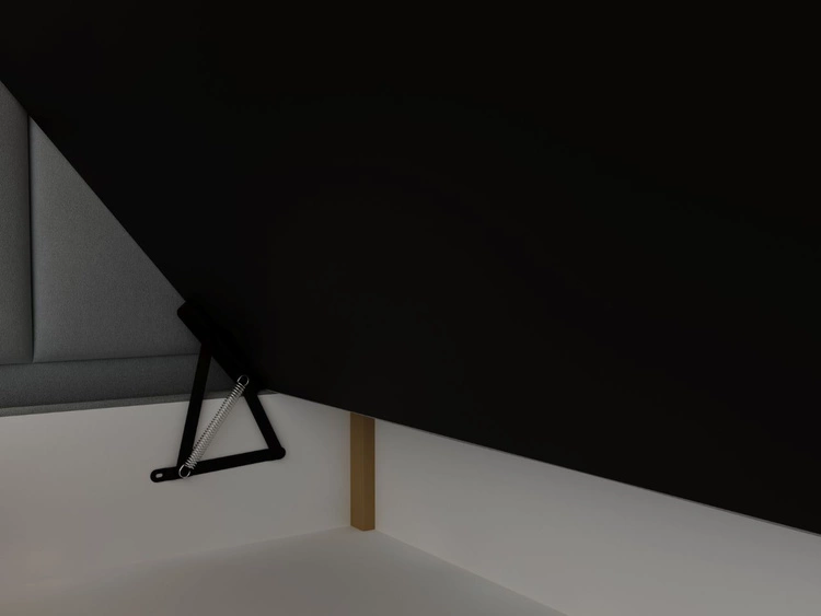 Łóżko kontynentalne z pojemnikiem na pościel 180x200 Cloud szary