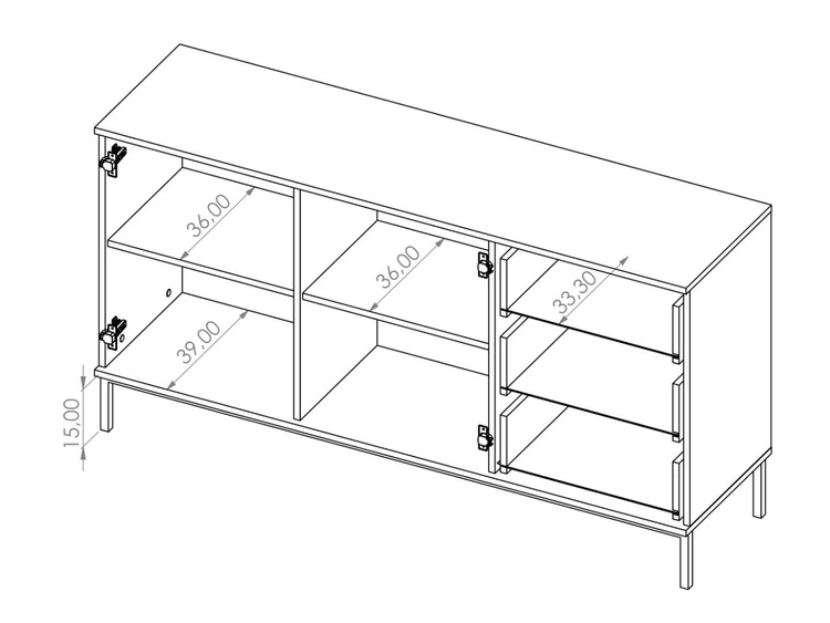 Komoda z drzwiami i szufladami Soroko Biała