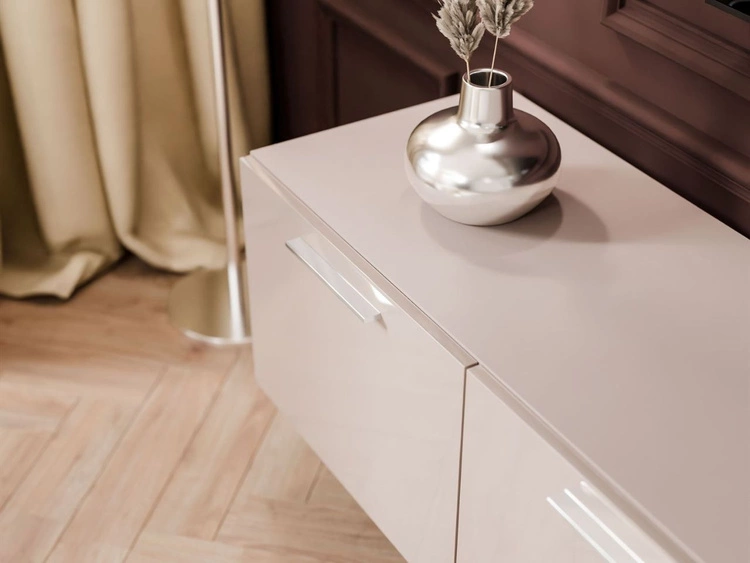 Szafka RTV wisząca pod telewizor z drzwiczkami i oświetleniem LED 200 cm Noaé Kaszmir