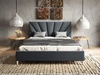 Łóżko tapicerowane ze stelażem 160x200 Fuzi szare