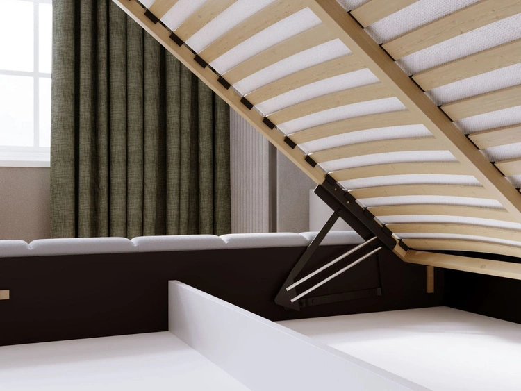 Łóżko tapicerowane z pojemnikiem i stelażem 120x200 Orio Szary