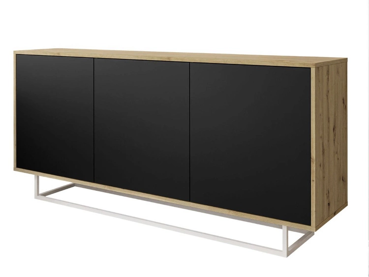 Czarny mat || Dąb Artisan \ Biały