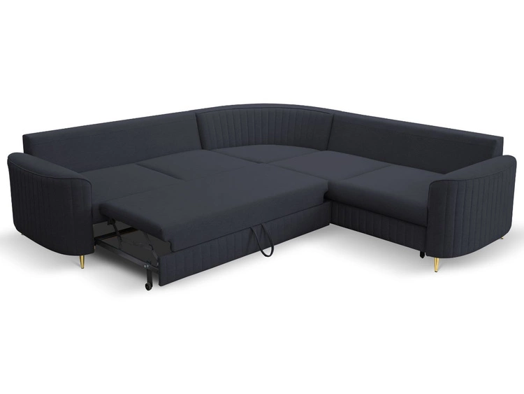 Narożnik L Lewy z funkcją spania i pojemnikiem Limon Ciemny niebieski