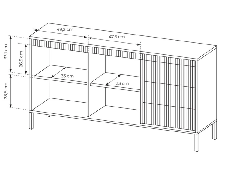 Komoda z drzwiami i szufladami 153 cm Sorano Czarna