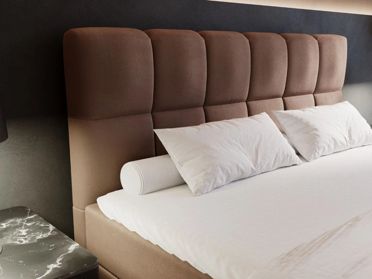 Łóżko kontynentalne z pojemnikiem na pościel 180x200 Alicante Brązowe