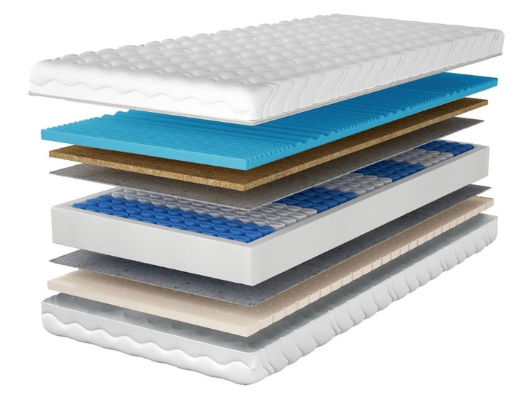 Materac kieszeniowy pocket z profilowaną pianką, kokosem i lateksem Tivo 100x200