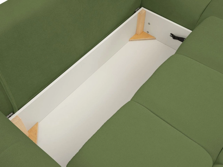 Narożnik L uniwersalny z funkcją spania i pojemnikiem Bene Zielony