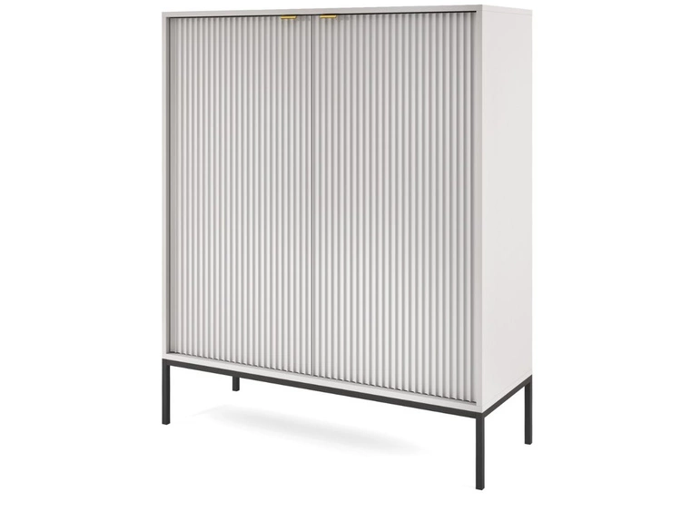 Zestaw mebli do salonu Amber szary na czarnych nogach