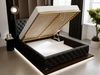 Łóżko tapicerowane z pojemnikiem na pościel i stelażem 180x200 Kingston Czarne